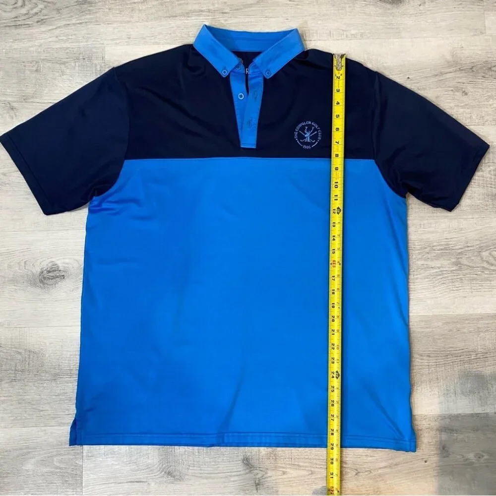 Murray Golf Men's Colorblock Polo Shirt Size L Blue Navy - Cowglen Scotland - Picture 7 of 17